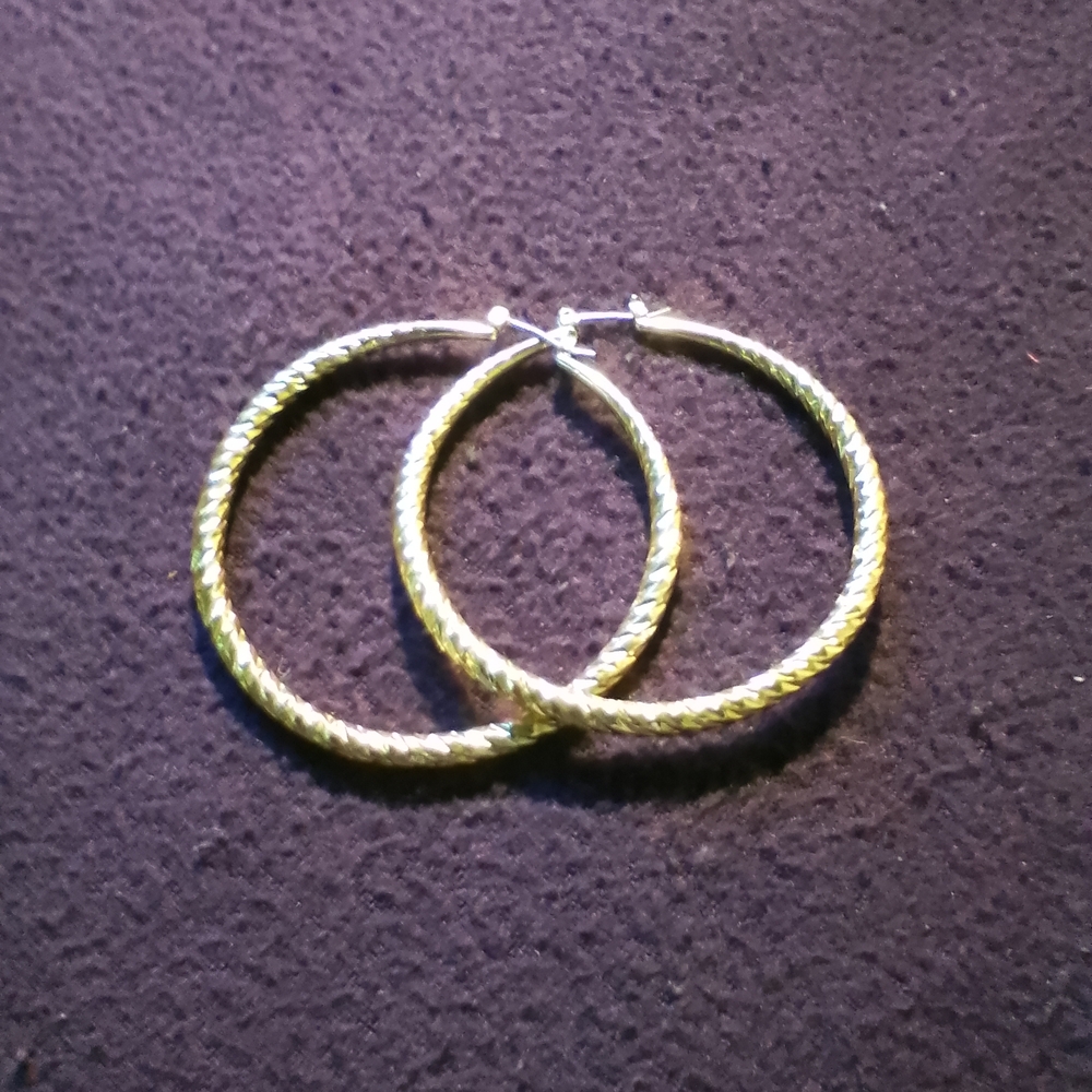 Gold Twisted Hoop Earrings - Women Jewelry